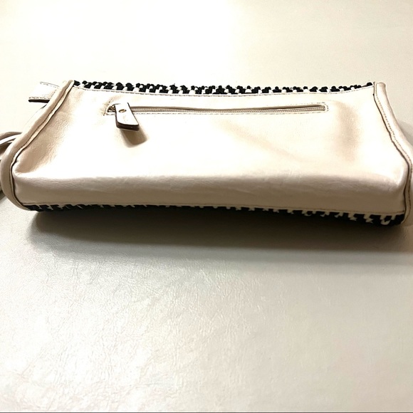 Melie Bianca Black White Weave Clutch B#30 - Picture 11 of 15